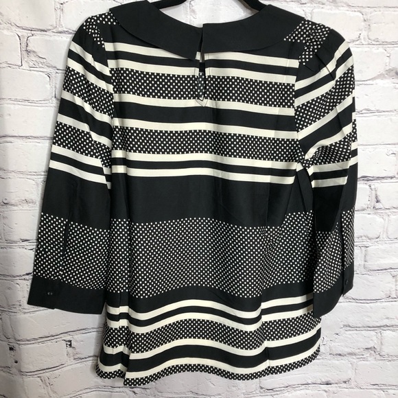 NWOT Modcloth Peter Pan Collar black and white Patterned Blouse size small - Picture 6 of 13